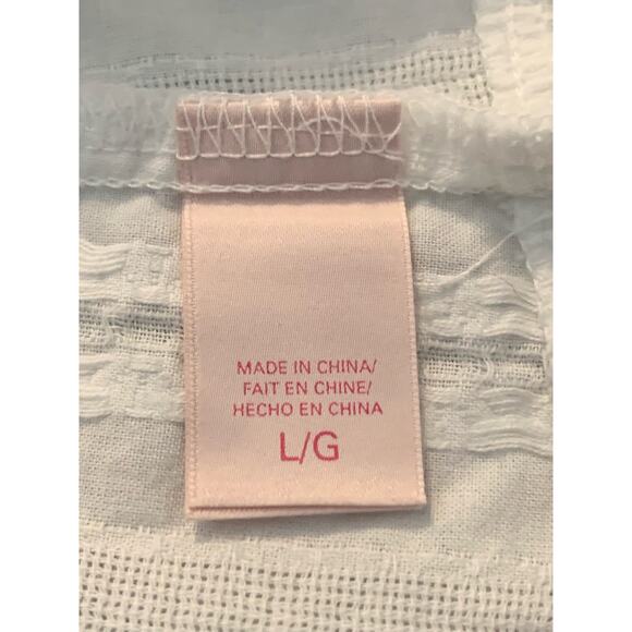 Victorias Secret Womens Top White Sz Large Delicate Tank Style 5” Bottom Ruffle - Picture 4 of 10